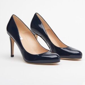 L.K. Bennett Blue Patent Leather Heeled Pumps
